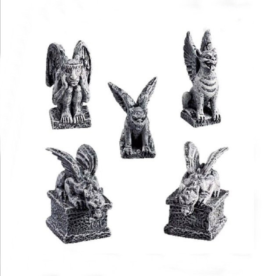 Lemax GARGOYLES Set of 5 # 52124 Halloween Spooky Town Village ...