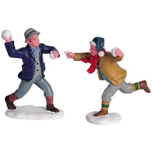 Lemax SNOWBALL FUN 2er-Set #62308 Caddington Christmas Village Figuren 2006 Neue Verpackung