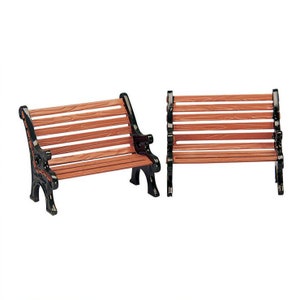 Lemax PARK BENCH Set of 2 # 34895 Christmas Village Accessories  Figurine 2003 New Retail Packaging