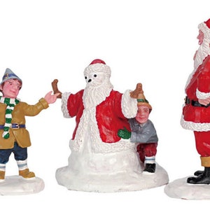 Lemax LOOK SANTA! Set of 3 #62224 Christmas Village Accessories  Figurine 2006 Retired Discontinued New Retail Packaging