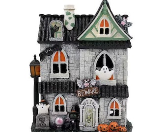 HAUNTED HOUSE LED Halloween Lighted Decoration New - Etsy