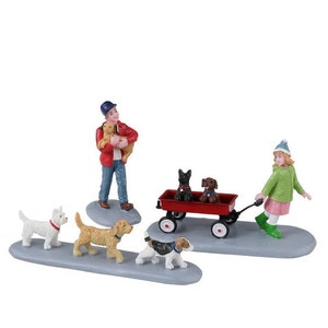 Lemax PUPPY PARADE Set of 3 # 32226 Christmas Village Figurines 2023 New Retail Packaging