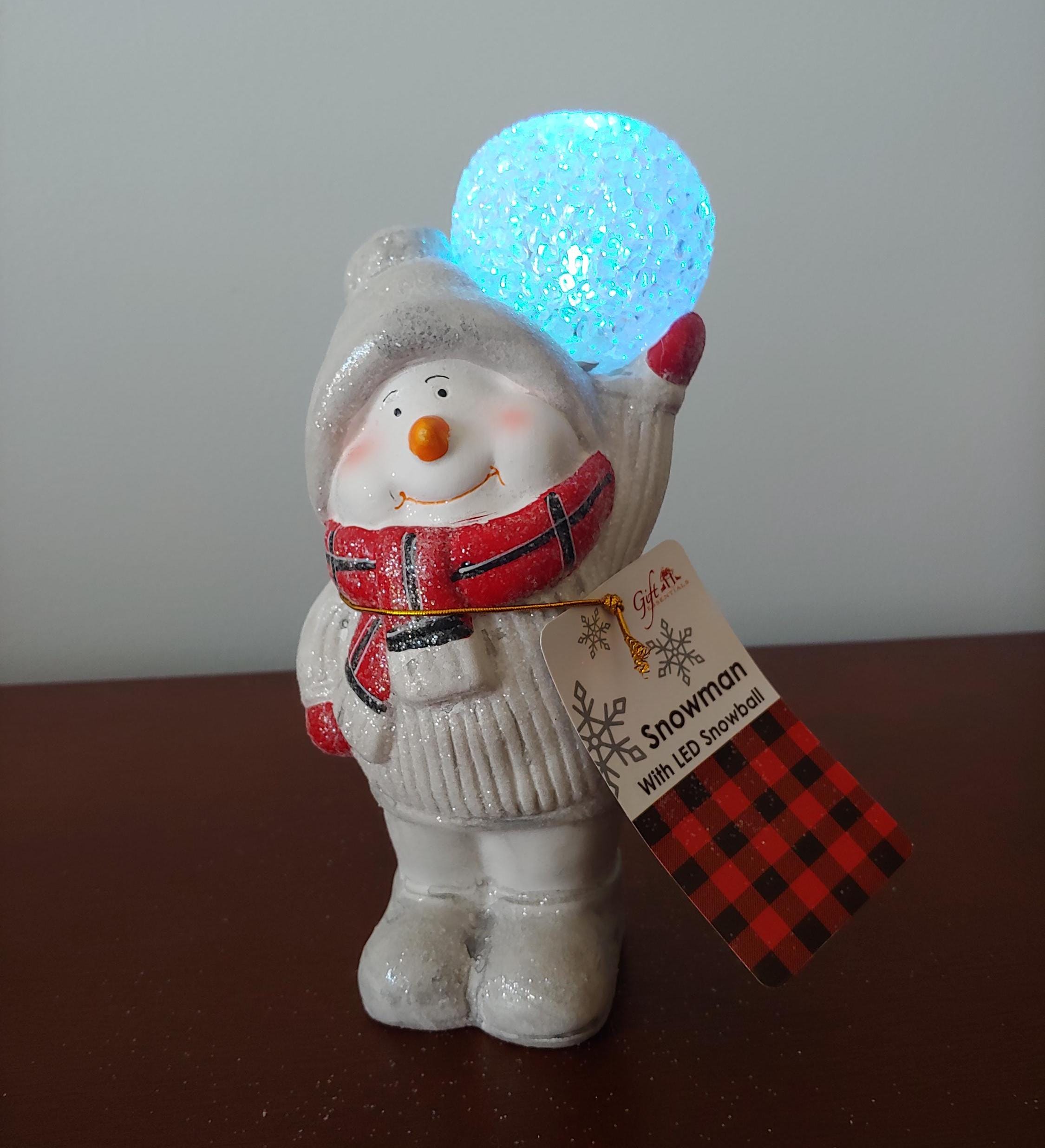 SNOWMAN SNOWBALL Over Head LED Color-changing Christmas Tabletop Indoor New  - Etsy