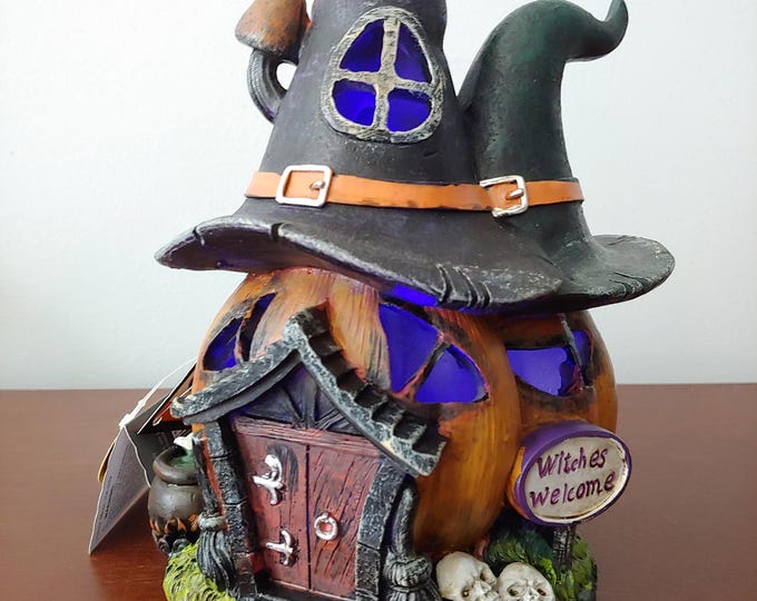 PUMPKIN WITCH House LED Halloween Decoration New Etsy
