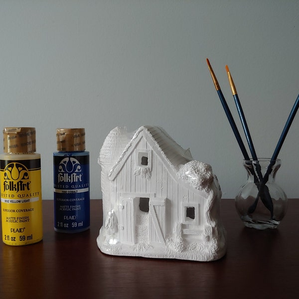 Unpainted Ceramic Village Etsy