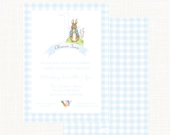 Peter Rabbit First Birthday Invitation