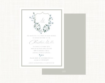 Personalized Crest Monogram Invitation