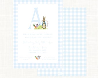 Peter Rabbit First Birthday Invitation