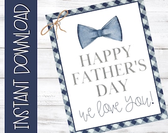 Etiqueta de regalo para el Día del Padre con pajarita, imprimible (descarga digital)