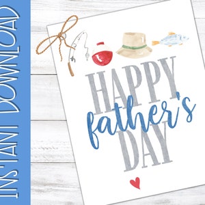 Father&#39;s Day Gift Tag, Father&#39;s Day Sign, Fishing Themed Father&#39;s Day Tag, Father&#39;s Day Fishing Tag, Fishing Father&#39;s Day Printable