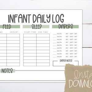 Registro giornaliero infantile/Tracker della cura del bambino