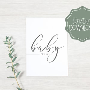 Simple and Neutral Baby Book Printable, Baby Keepsake Journal, Baby ...