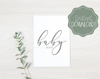 Libro imprimible de bebé neutro: diario de recuerdos, hitos (PDF)