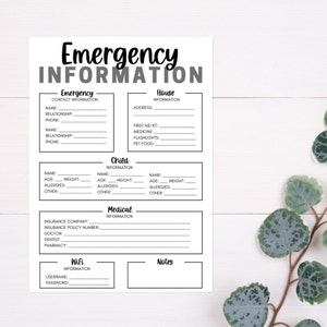 Emergency Information Sheet