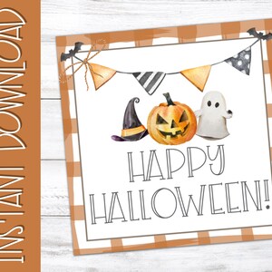 Gingham Halloween Tag: Lunchbox Note, Class Gift (PDF)