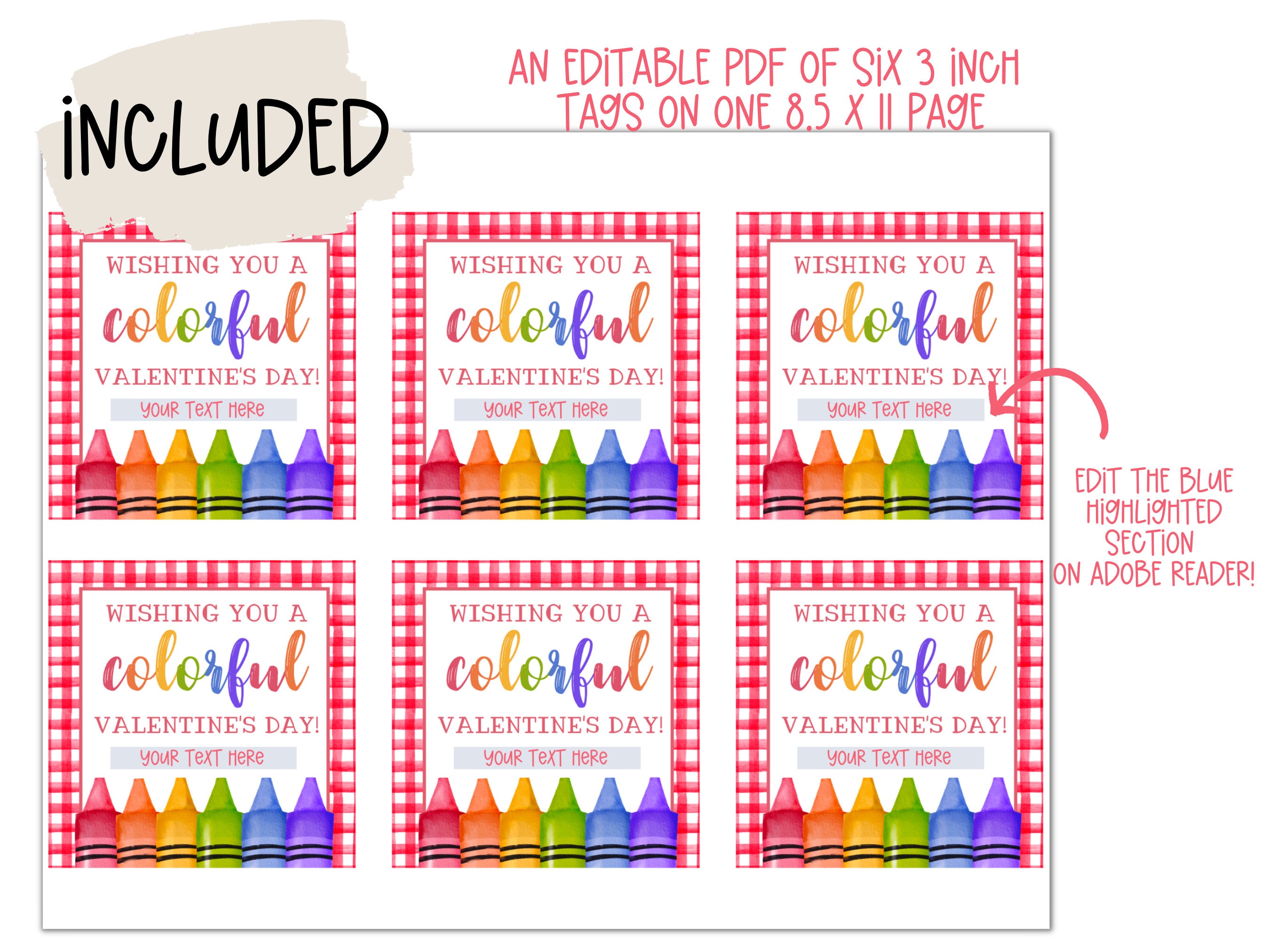 Printable Valentines Day Card for Kids, Valentine Tag, Wishing You a ...