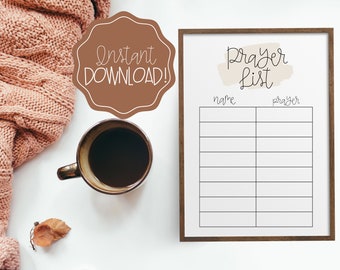 Simple Printable Everyday Prayer List