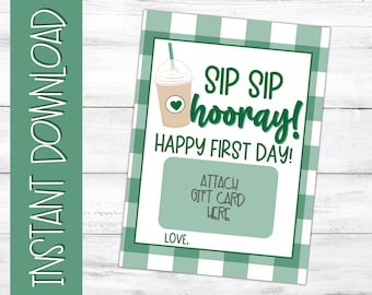 Sip Sip, HOORAY! Happy First Day! | First Day of School Gift | Back to School Teacher Gift | Meet the Teacher Gift