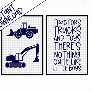 Tractors, Trucks and Toys Nursery Print: Little Boys Room Decor (Digital Download)