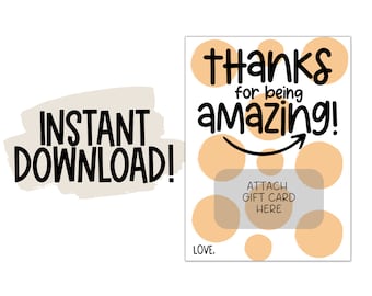 Porta tarjetas de agradecimiento para profesores: Tema de Amazon (Descarga digital)