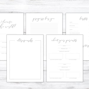 Simple and Neutral Baby Book Printable, Baby Keepsake Journal, Baby ...