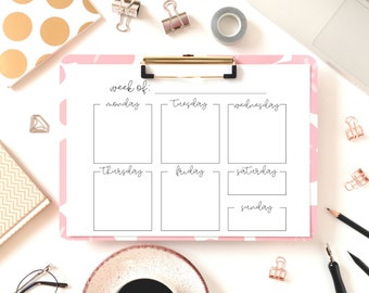 Hojas de planificación semanal imprimibles: descarga digital