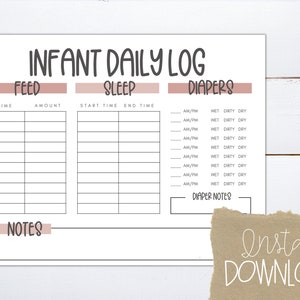 Registro giornaliero infantile/Tracker della cura del bambino