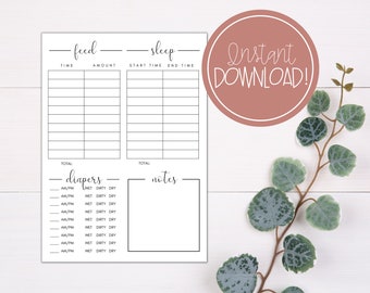Registro diario infantil/rastreador de cuidado del bebé