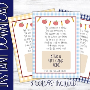 First Day of School Printable | Teacher Gift | First Day of School Gift | Back to School Teacher Gift | Meet the Teacher Gift