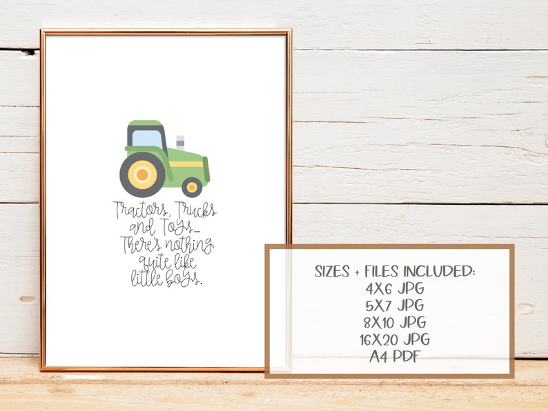 Tractor Nursery Decor: Little Boys Printable (Digital Download) image 3