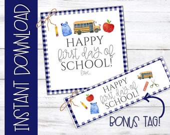 First Day of School Printable | Teacher Tag | First Day of School Printable | Back to School Teacher Gift | Back to School Class Gift