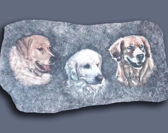 Hand Painted Photo Art Collage on 10"x12" Memory Stone