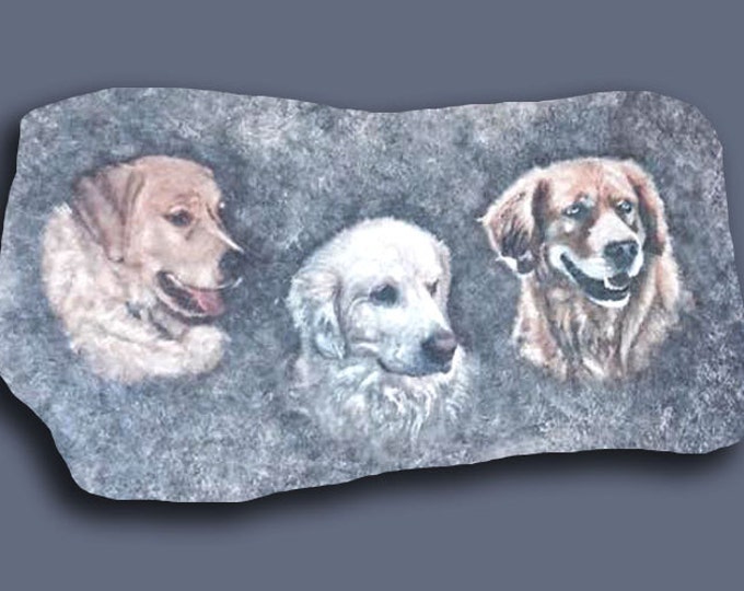 Hand Painted Photo Art Collage on 10"x12" Memory Stone