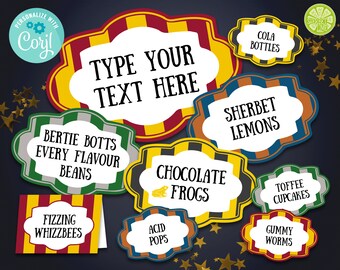 harry potter labels etsy
