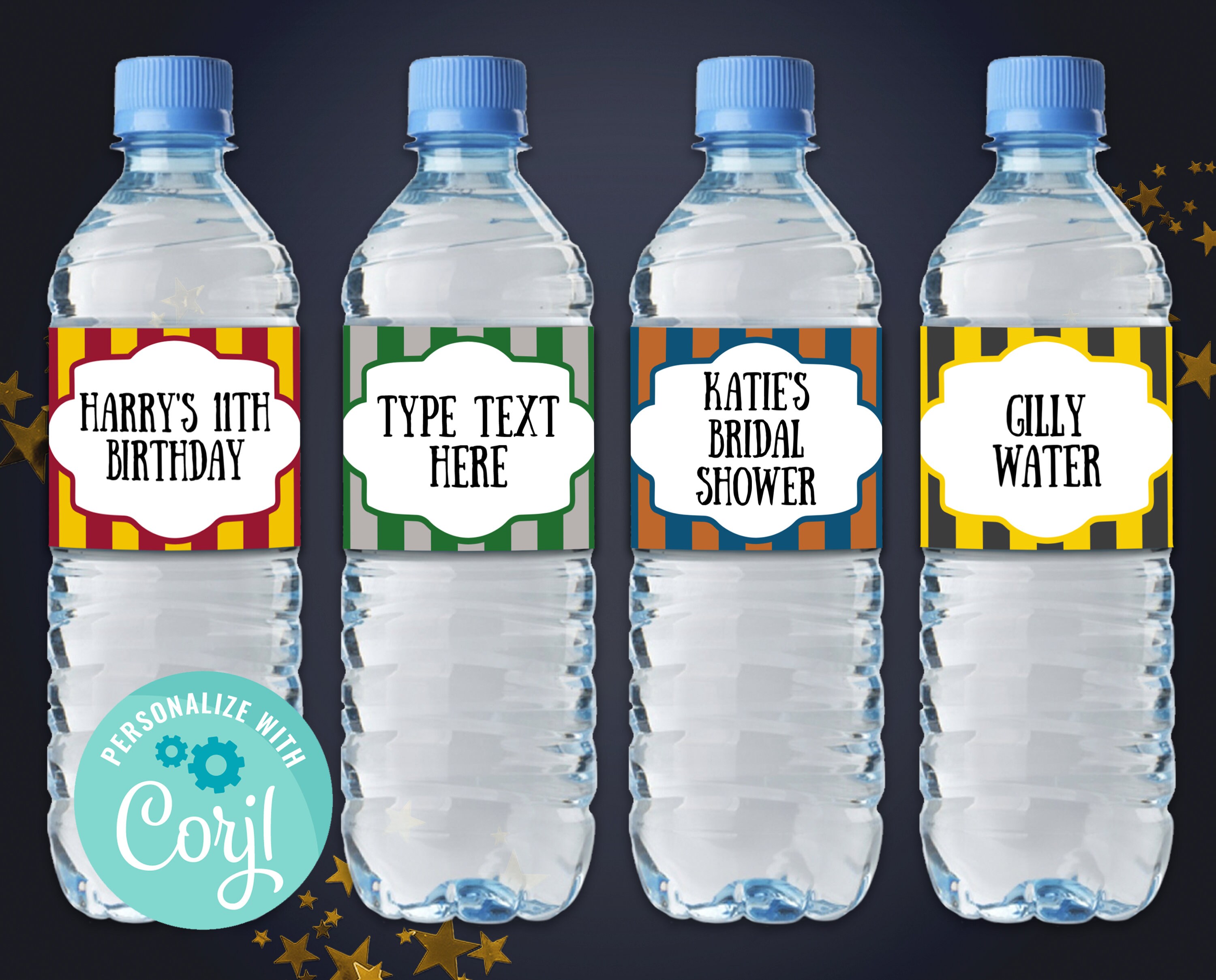 Magical Harry Potter inspired water bottle label printable Etsy