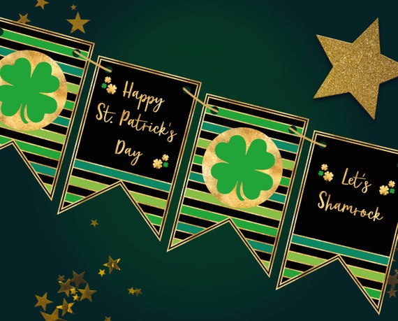 St. Patrick's Day Bunting | Garland | Banner | Holiday Decor | Irish Party | Ireland | Shamrock | Kiss me I'm Irish | Clover | Party Decor Il_570xn