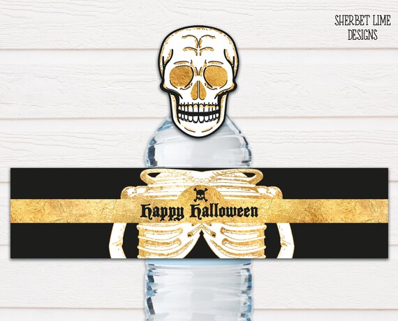 Skeleton water bottle labels | Halloween Drink Labels, Party Printables, Magic Skull Bottle Label, Apothecary Potion Labels, Halloween Party Il_570xn