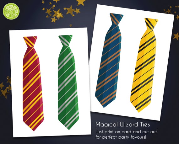 Printable Magical Wizard Ties | Party Favours | Printable Party Favours | Party Props | Wizard House Ties | Instant Download | 8.5x11", 838 Il_570xn