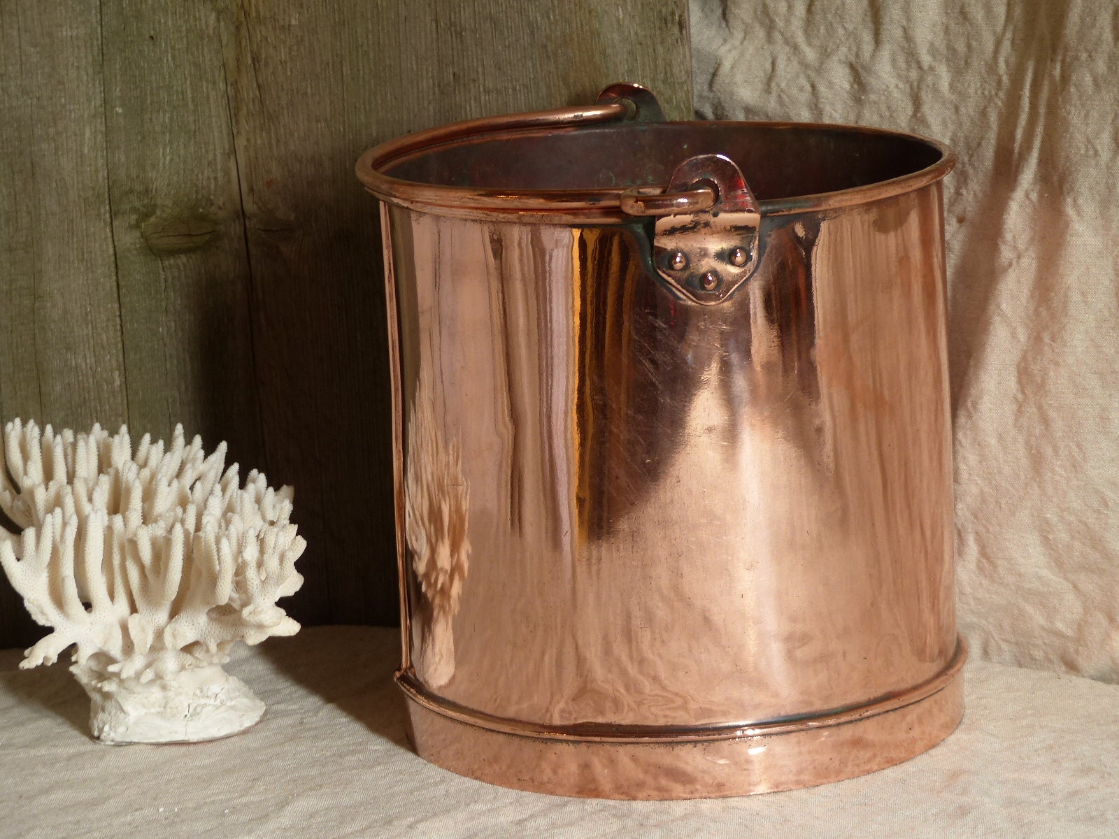 Antique French Copper Water Bucket. Grain Bucket. Grain Etsy