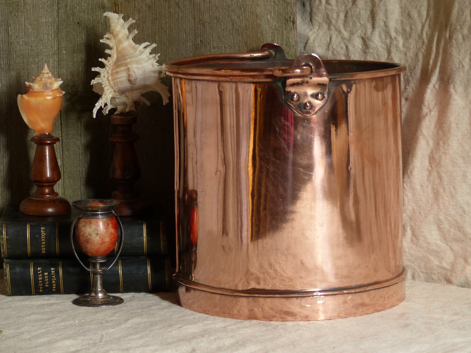 Antique French Copper Water Bucket. Grain Bucket. Grain Etsy