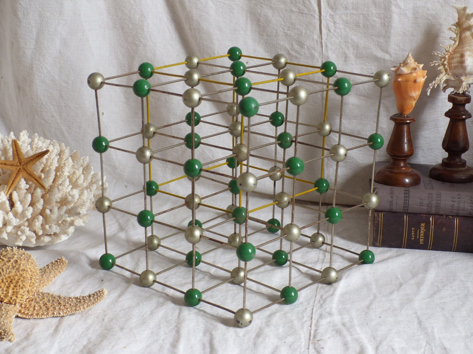 Modèle de Molécule Sel Vintage. Modèle Moléculaire Scientifique Du Chlorure Sodium. Modèle Chimie Ca