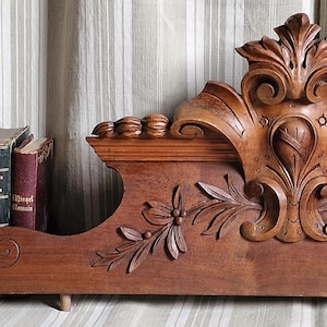 Antique french sculpted wood pediment Architectural salvage DIY wood working project