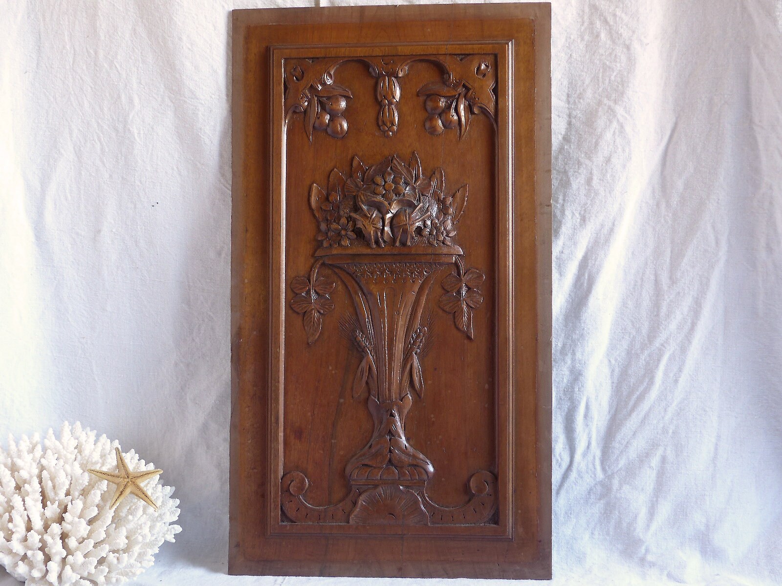 Un Panneau de Bois Sculpté Antique Français. Panneau Style Renaisssance. Projet Bricolage. Français 