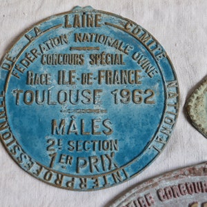 Set of 3 Vintage french farming award prize plaques. Shabby french rustic Farmhouse decor. Mudroom. Brasserie. French kitchen. Game room image 2