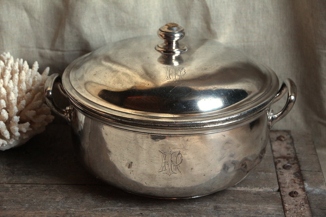 Antique HUGE Silverplate Tureen. Swiss Hotel Restaurant Serving Bowl