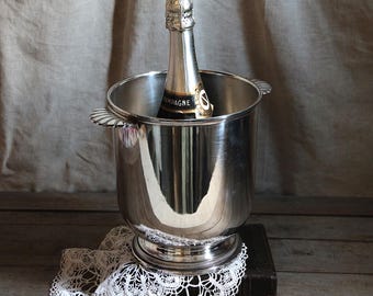 Seau à champagne ou à vin vintage plaqué argent français