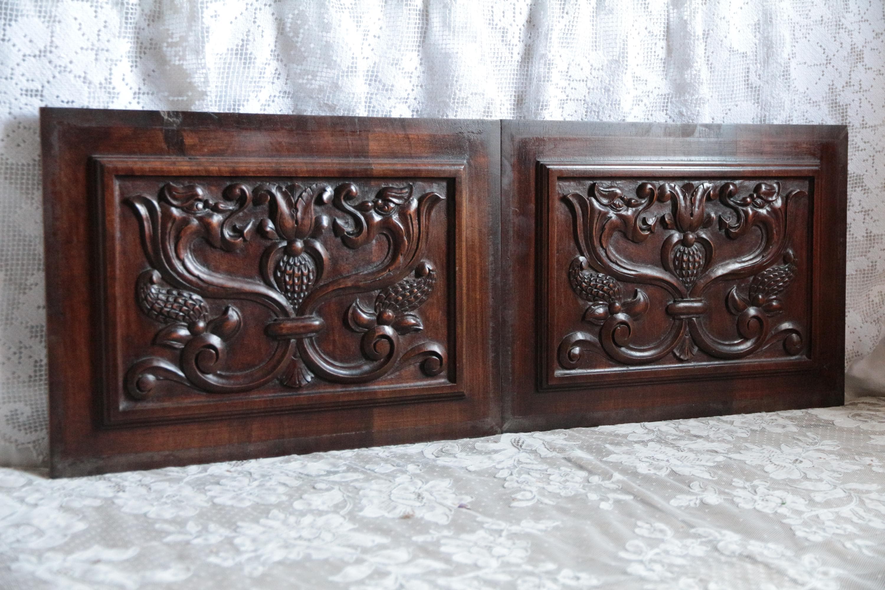 Antique French Carved Wood Panels - Etsy
