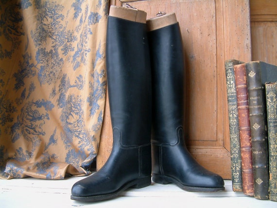 Vintage French Equestrian Boots Antique French two-tone men main image 2