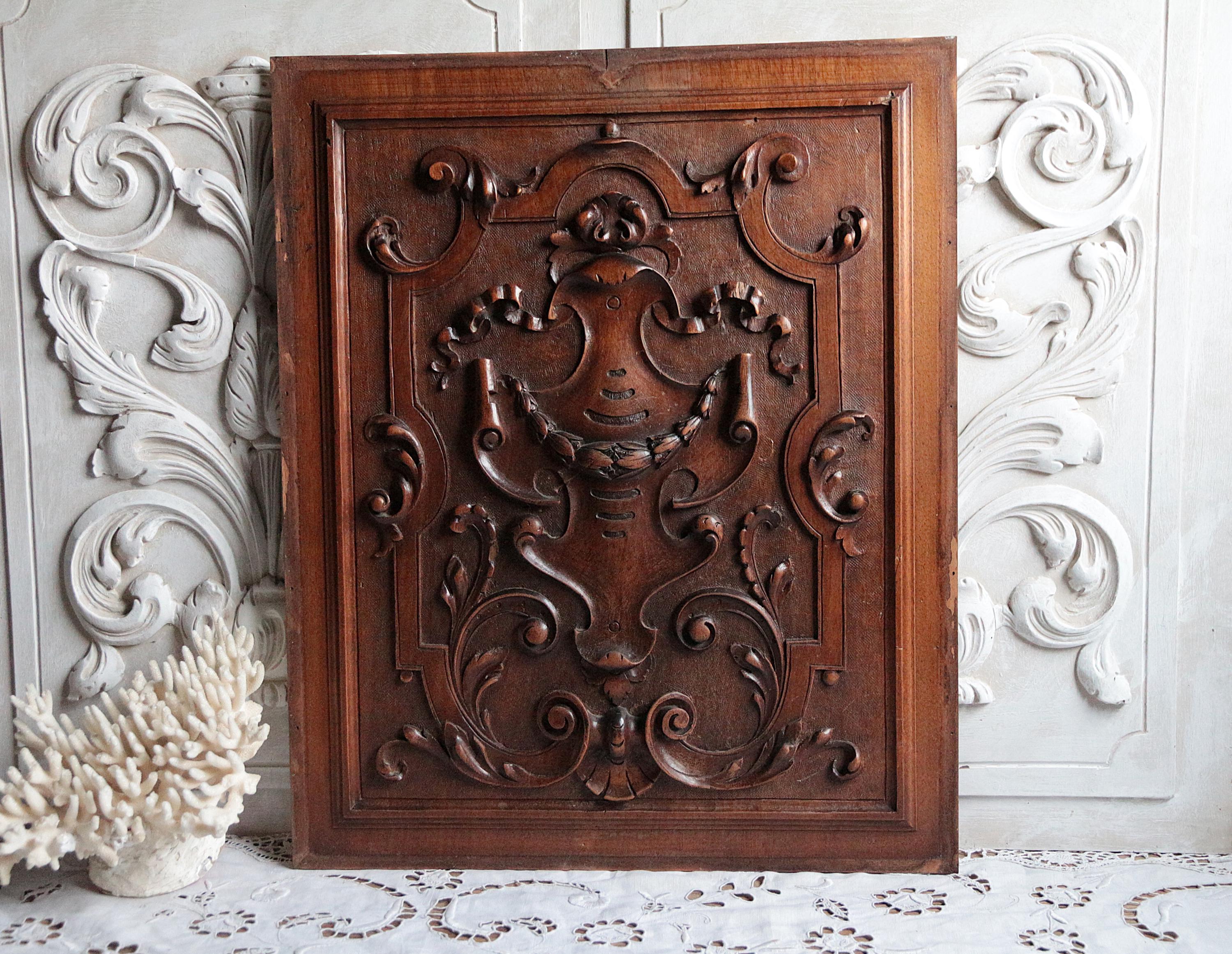 Antique French Carved Wood Panels - Etsy