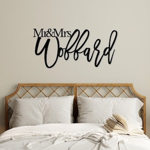 Custom Mr & Mrs Last Name Sign | Personalized Wedding Table Sign | Wedding Backdrop Sign | Custom Wooden Sign